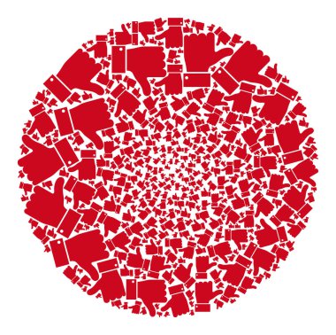 Başparmak Aşağı Simge Küresel Kabarcık Kolajı