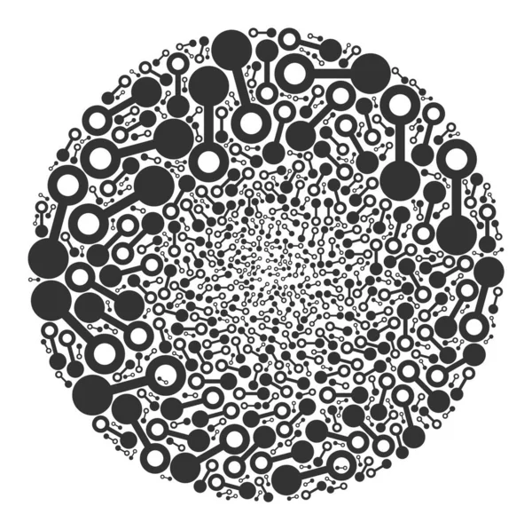 Connect Icon Spheric Bubble Collage — Stockvektor