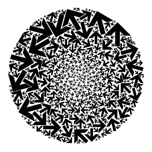 Flytta pilen ikonen runda Globula Mosaik — Stock vektor