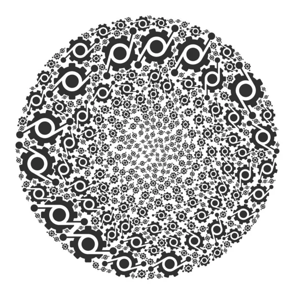 Icona intelligente macchina rotonda Globula Collage — Vettoriale Stock