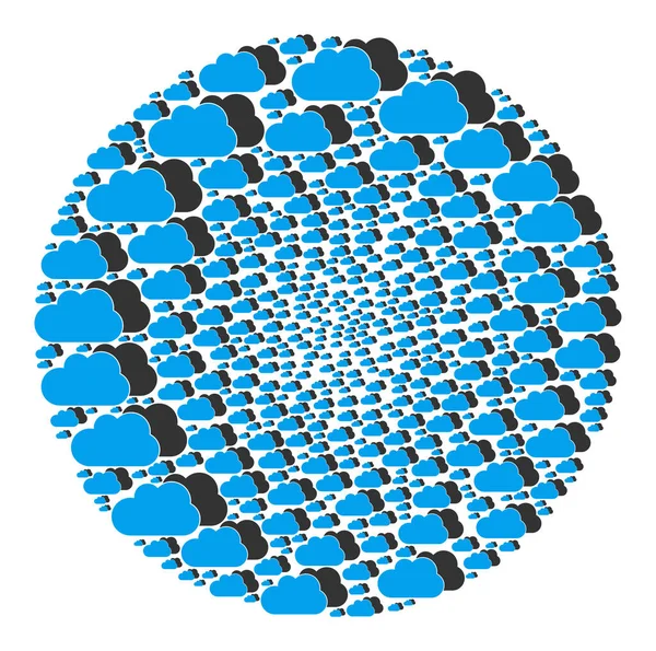 Хмари Піктограма Сферична бульбашка Колаж — стоковий вектор