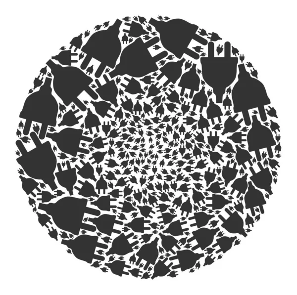 Електричний роз'єм іконка Круглий кластер Мозаїка — стоковий вектор
