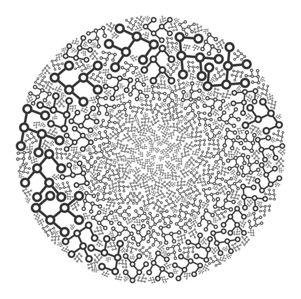 Binary Tree Pictogram Sferische Bubble Mozaïek — Stockvector