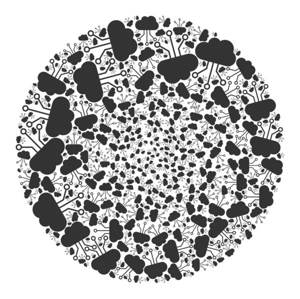 Хмарні з'єднання Піктограма Кругла міхур Мозаїка — стоковий вектор