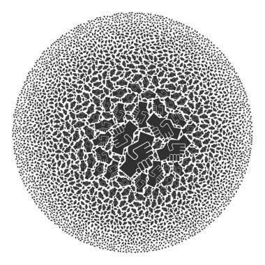 Tokalaşma Simgesi Yuvarlak Kabarcık Kolajı