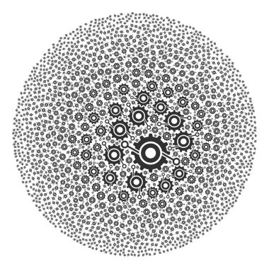 Tekerlek Bağlantıları Simge Küre Kümesi Kolajı