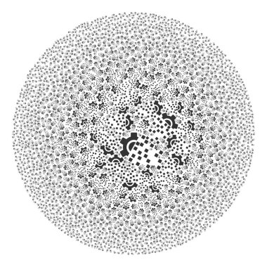 Sentez Dişli Simgesi Küre Kümesi Mozaiği
