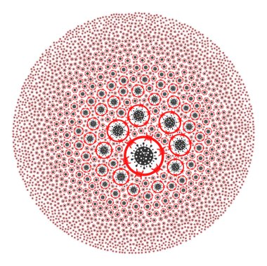 Dikenli Coronavirus Bölgesi Simge Küre Kolajı