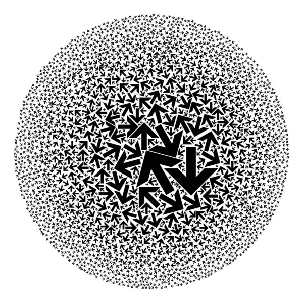 Move Arrow Icône ronde Globula Mosaïque — Image vectorielle