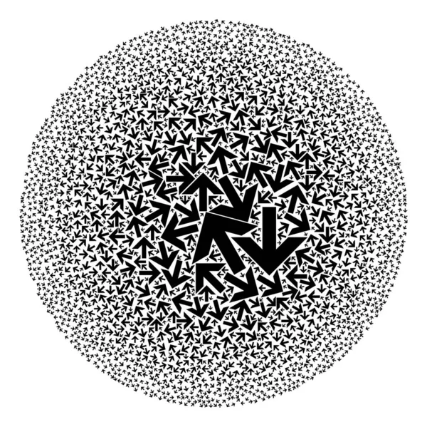Flyt pileikon runde Globula mosaik – Stock-vektor