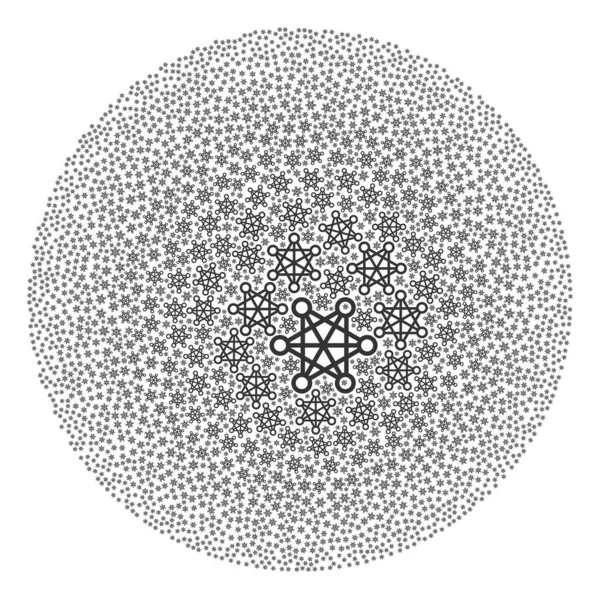 Star Network ikonen sfärisk bubbla mosaik — Stock vektor