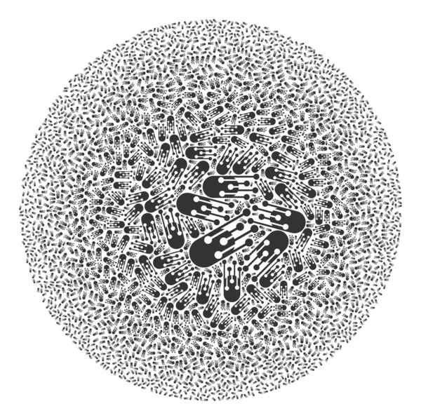 Icône de transition Bullet Spheric Cluster Mosaic — Image vectorielle