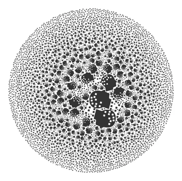 Sinnessammanställning ikonen sfärisk globula mosaik — Stock vektor
