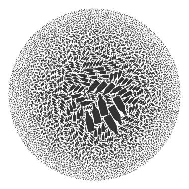 Bira Şişeleri Simge Küre Kümesi Mozaiği