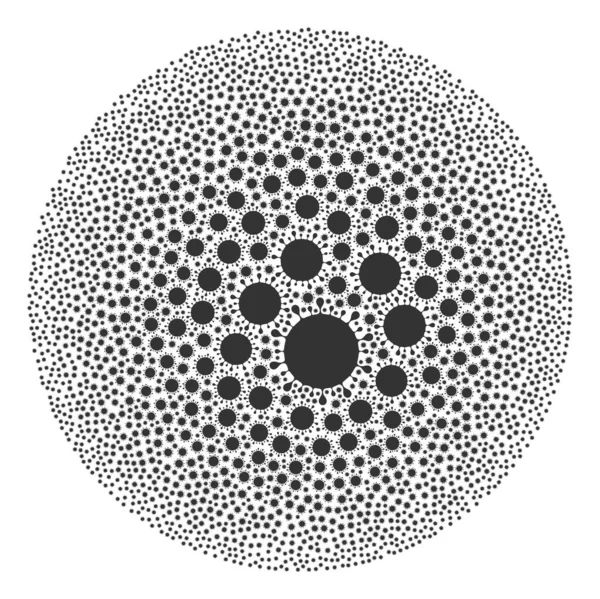 Covid virus icono esférico burbuja mosaico — Archivo Imágenes Vectoriales