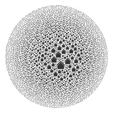 Köy Evleri Simge Yuvarlak Küresel Kolajı