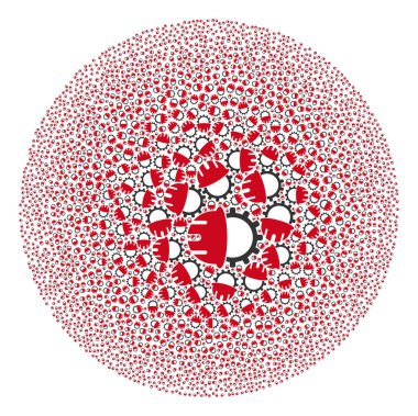 Makine Mühendisliği Simgesi Yuvarlak Kabarcık Mozaiği