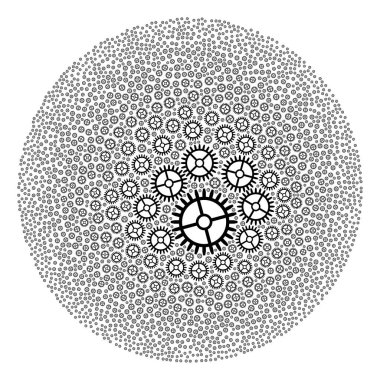 Saat Tekerleği Simgesi Küre Küre Kolajı