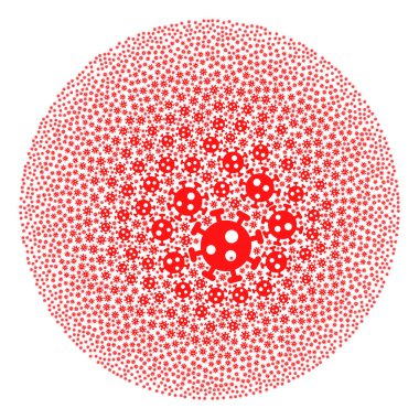 Virüs Simgesi Yuvarlak Kabarcık Mozaiği