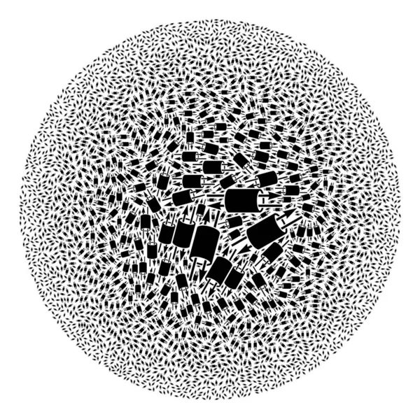 Collage rond de bulle d'icône de tuyau VPN — Image vectorielle