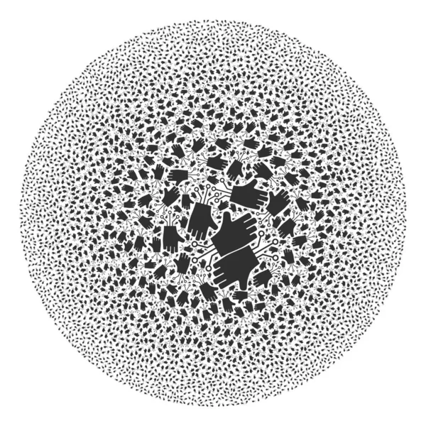 Механічна піктограма рук Кругла міхур Мозаїка — стоковий вектор