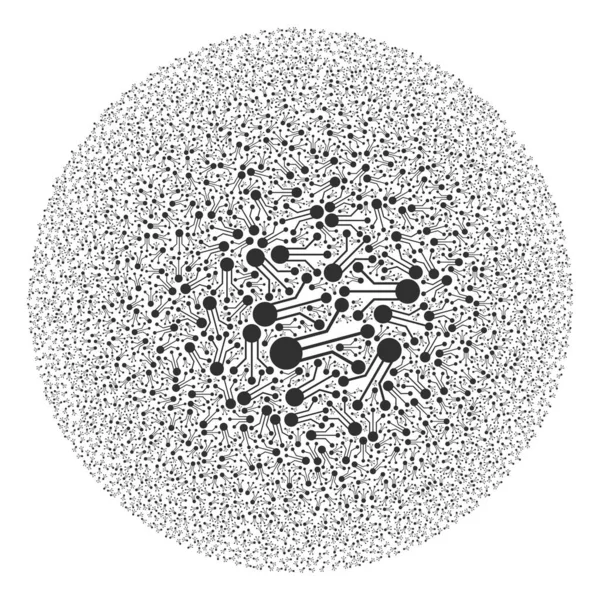 Sensor Links Pictogram Ronde Bubble Collage — Stockvector