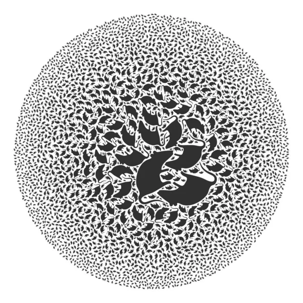 Råttaikonen runda bubbla mosaik — Stock vektor