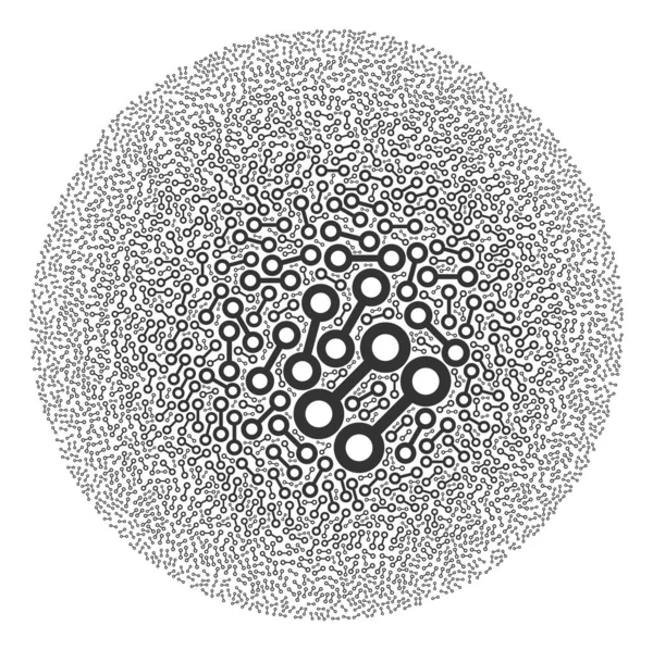 Collage sphérique de globule d'icône de lien — Image vectorielle