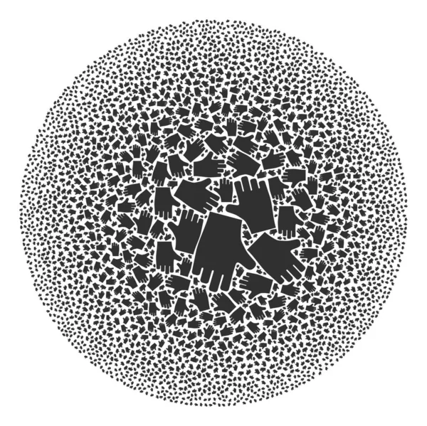 Votação Mão Ícone Round Cluster Colagem —  Vetores de Stock