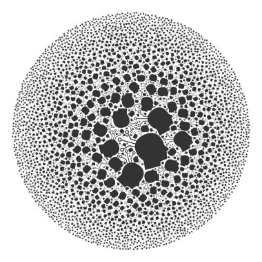 Beyin Bağlantısı Simgesi Yuvarlak Küme Mozaiği