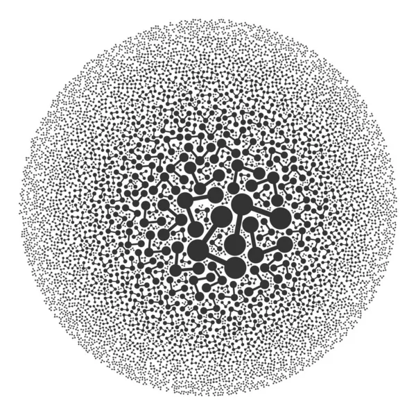 Förbindelser ikonen runda bubbla mosaik — Stock vektor