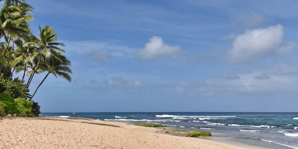 太平洋夏威夷岛上美丽的热带沙滩与温和的海浪景观 — 图库照片