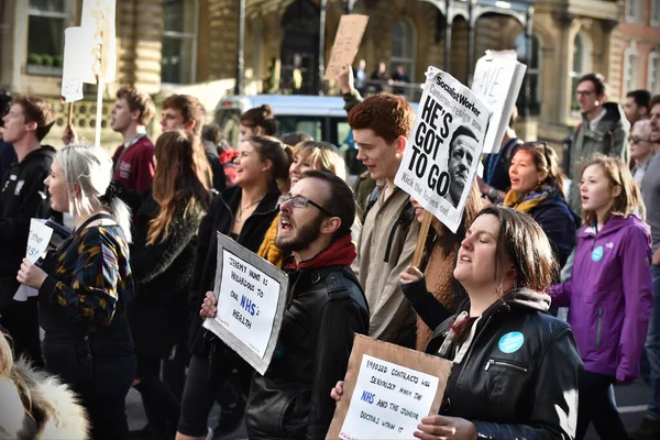 Bristol Maart 2015 Demonstranten Marcheren Tijdens Een Rally Ter Ondersteuning — Stockfoto
