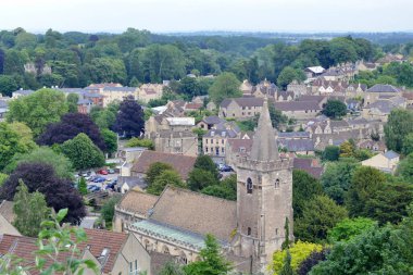 Güzel bir kasaba yüksek bir yerden görüldü - yani Wiltshire İngiltere 'nin Avon kentindeki tarihi Bradford kasabası