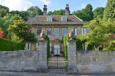 Exterior wall and entrance of an English country mansion house