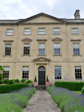 Exterior wall and entrance of an English country mansion house