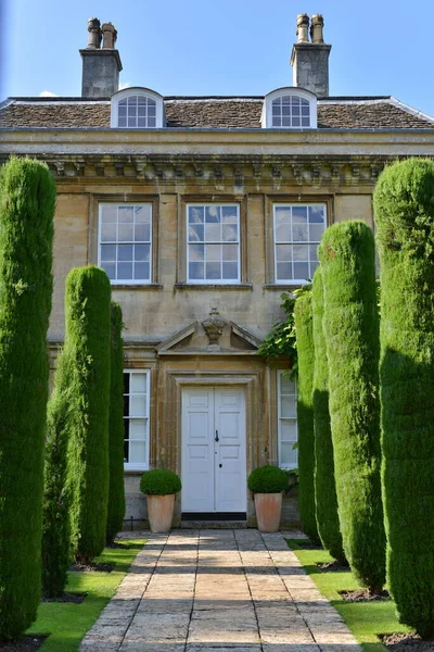 Exterior Wall Entrance English Country Mansion House — Fotografia de Stock
