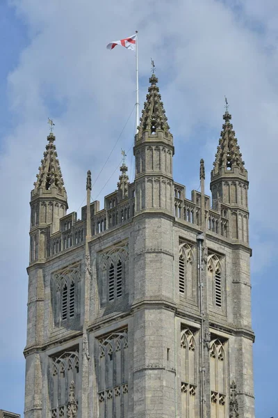 Architectural Detail Gothic Church Steeple Namely Historic Bath Abbey City — Stock Photo, Image