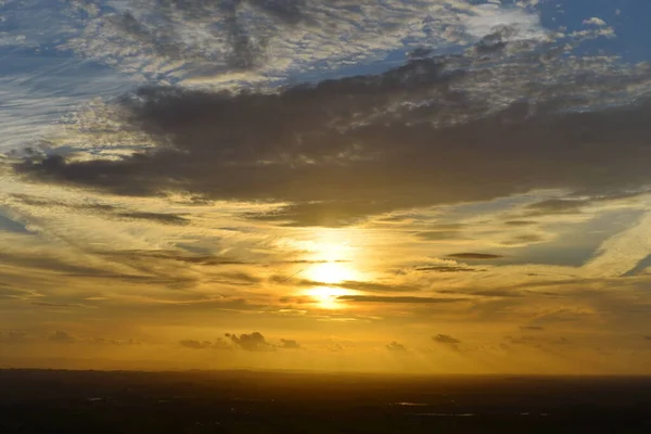 Krásný Západ Slunce Obloha Mraky — Stock fotografie