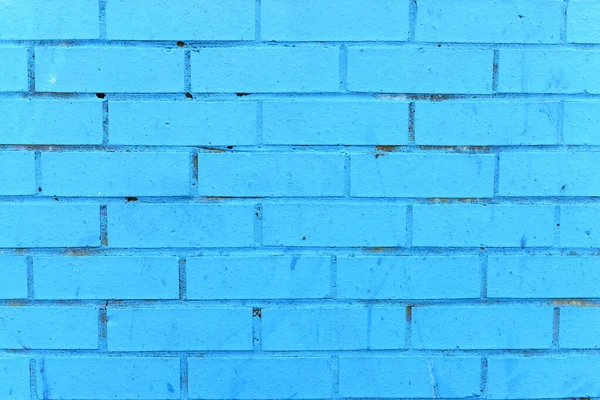 Mur Brique Peint Fond Bleu — Photo
