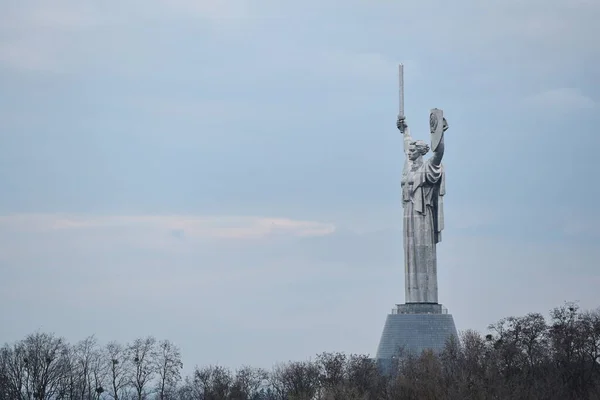 Kiev Ukraine Mars 2017 Vue Monument Patrie Sur Colline Kiev — Photo