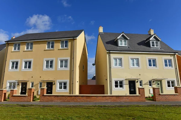 Casas Cidade Uma Rua Uma Cidade Inglesa — Fotografia de Stock