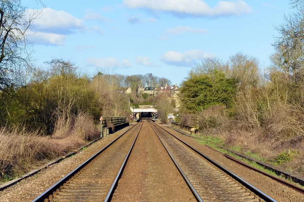 Veduta Una Stazione Ferroviaria Nell Inghilterra Rurale — Foto Stock