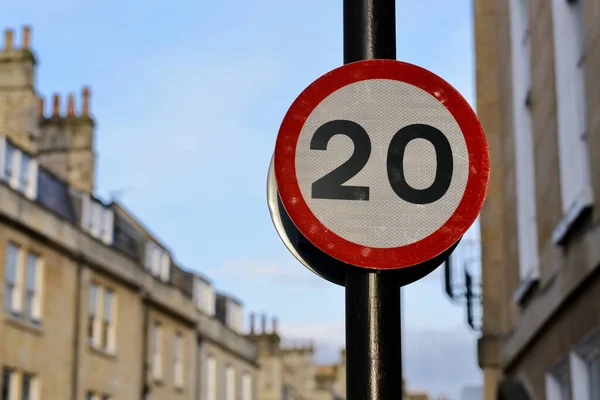 View Speed Limit Sign Street — Stock Photo, Image