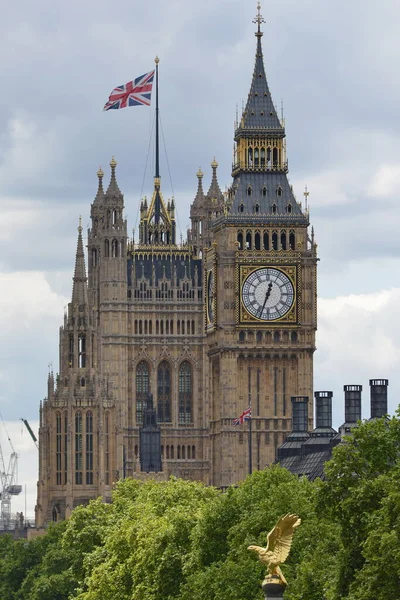 Άποψη Του Μπιγκ Μπεν Και Των Βουλευτών Στο Λονδίνο Αγγλία — Φωτογραφία Αρχείου