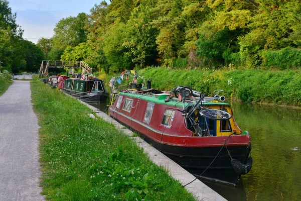 View Narrow Boat Kennet Avon Canal Bath Somerset England — Stock Photo, Image