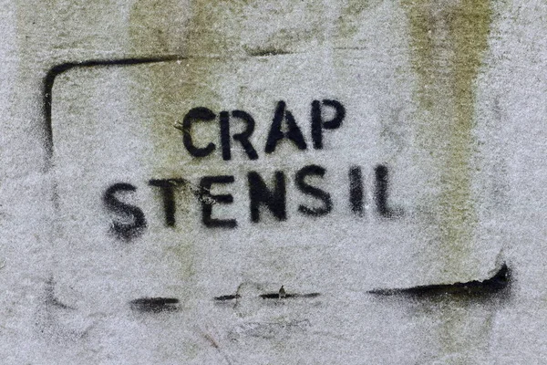 Crap Stencil Text Old Concrete Wall — Stok Foto