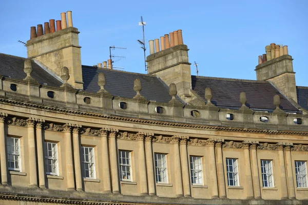 Pohled Exteriéru Památkové Budovy Royal Crescent Městě Bath Somersetu Anglie — Stock fotografie