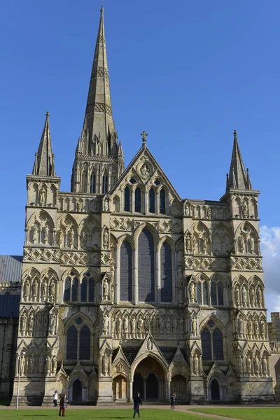 Historic Salisbury Cathedral Seen February 2016 Salisbury — стокове фото