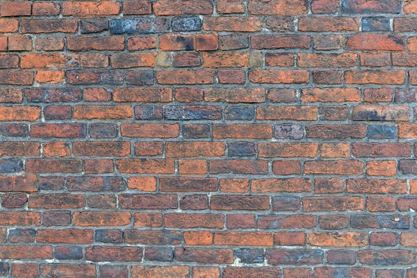 Blick Auf Eine Alte Verwitterte Rote Backsteinmauer — Stockfoto